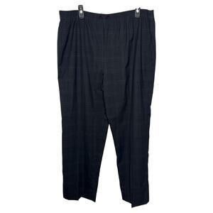 Eskandar Women's Pants Size 2 L Black Plaid Japanese Trousers Missing Drawstring